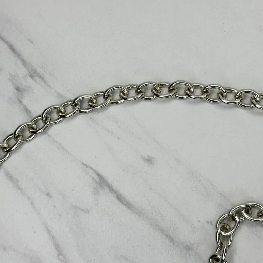 Vintage Womens Silver Tone Beaded Chain Belt XS Small (XS/S) ✨